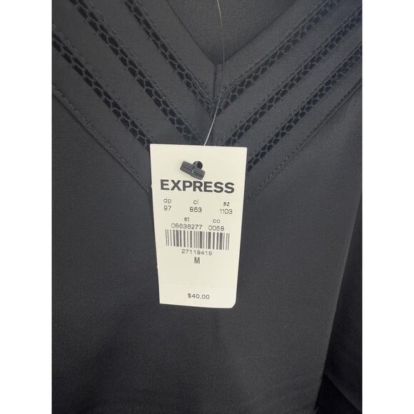 NWT Express Spaghetti Strap V-Neck Cutout Tank Top Midnight Black Womens Medium - Picture 5 of 8